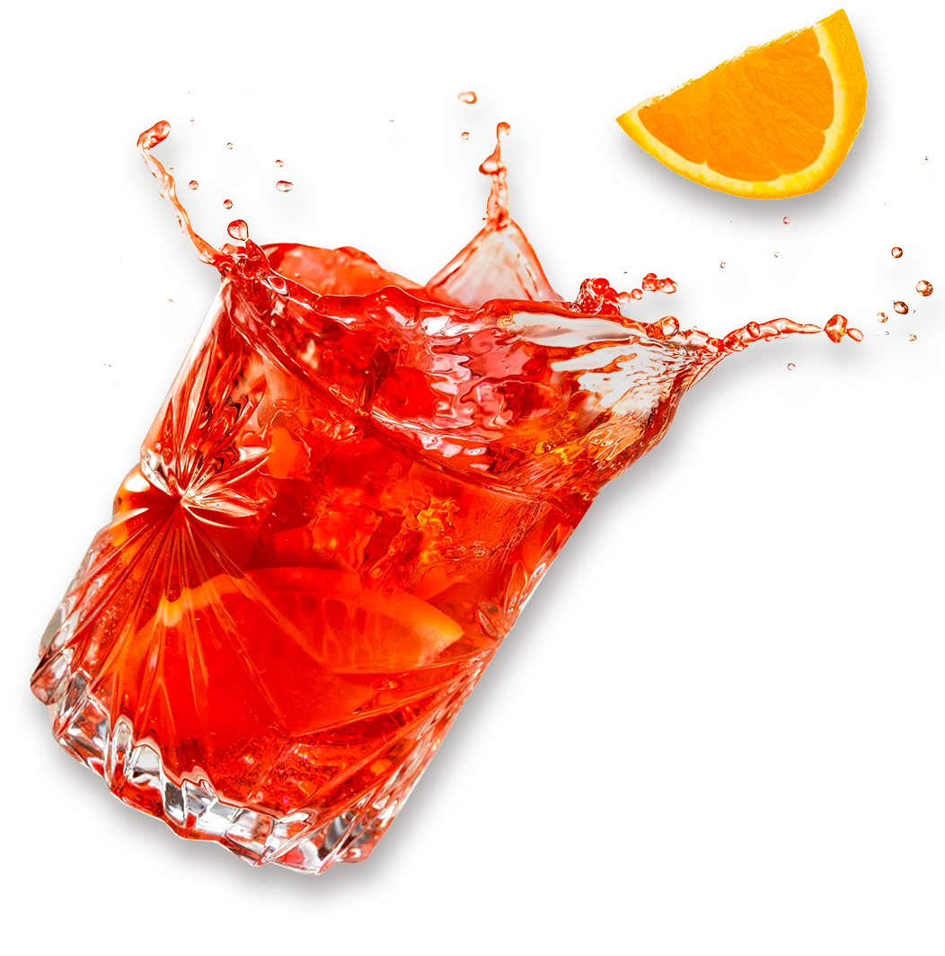Cocktailglas mit Orangenscheibe
